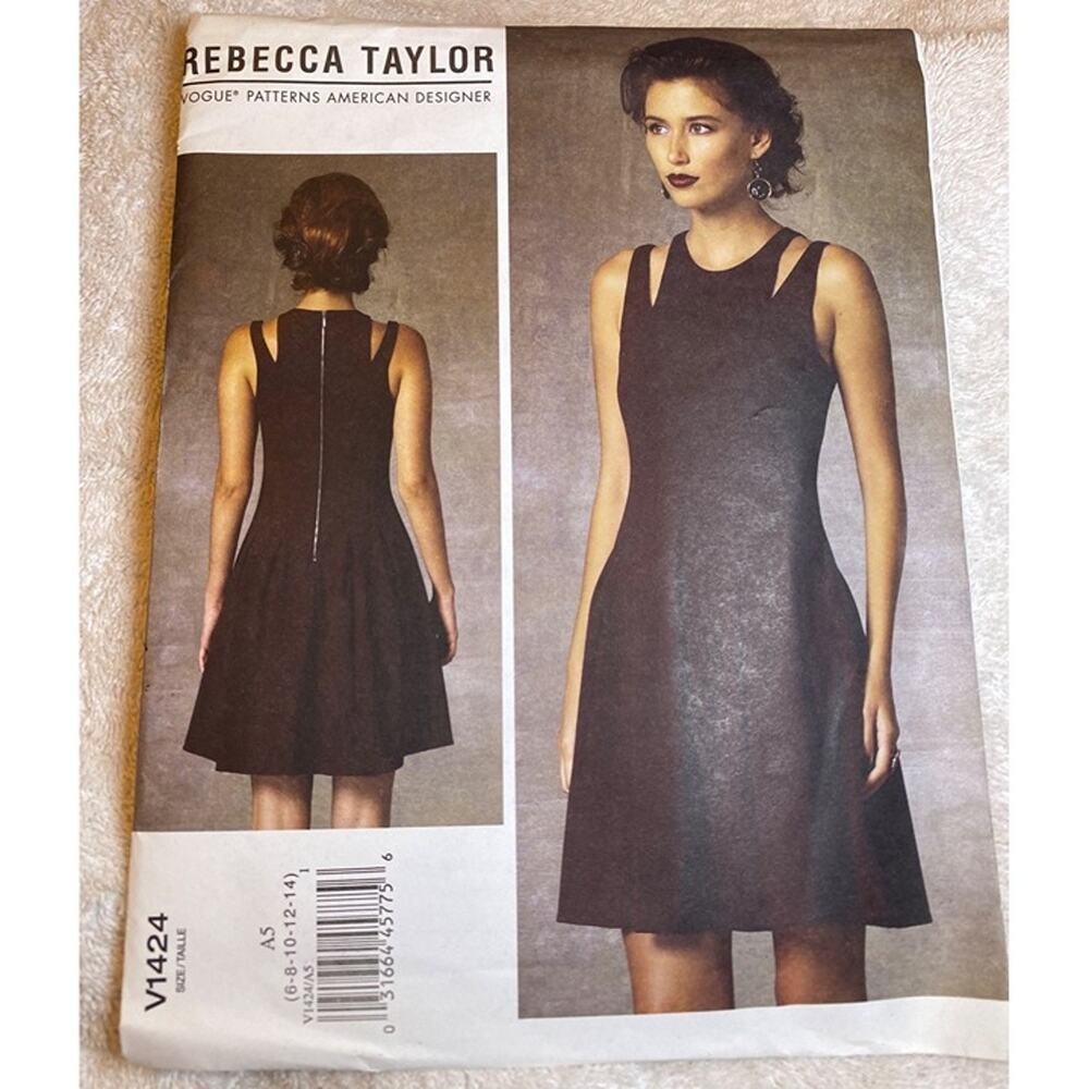 Sewing Pattern Vogue V1424 REBECCA TAYLOR Flared Dress  Sizes 6-14